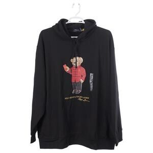 NWOT Polo Ralph Lauren Hoodie 3XB Lunar New Year Polo Bear Black Pockets